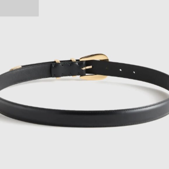 NWOT Quince Lola European Leather Western Belt Black Medium main image 7